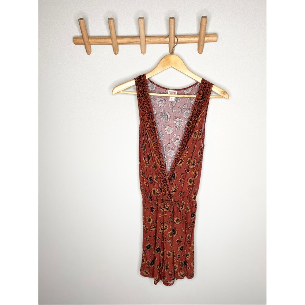 Rust and mustard floral romper